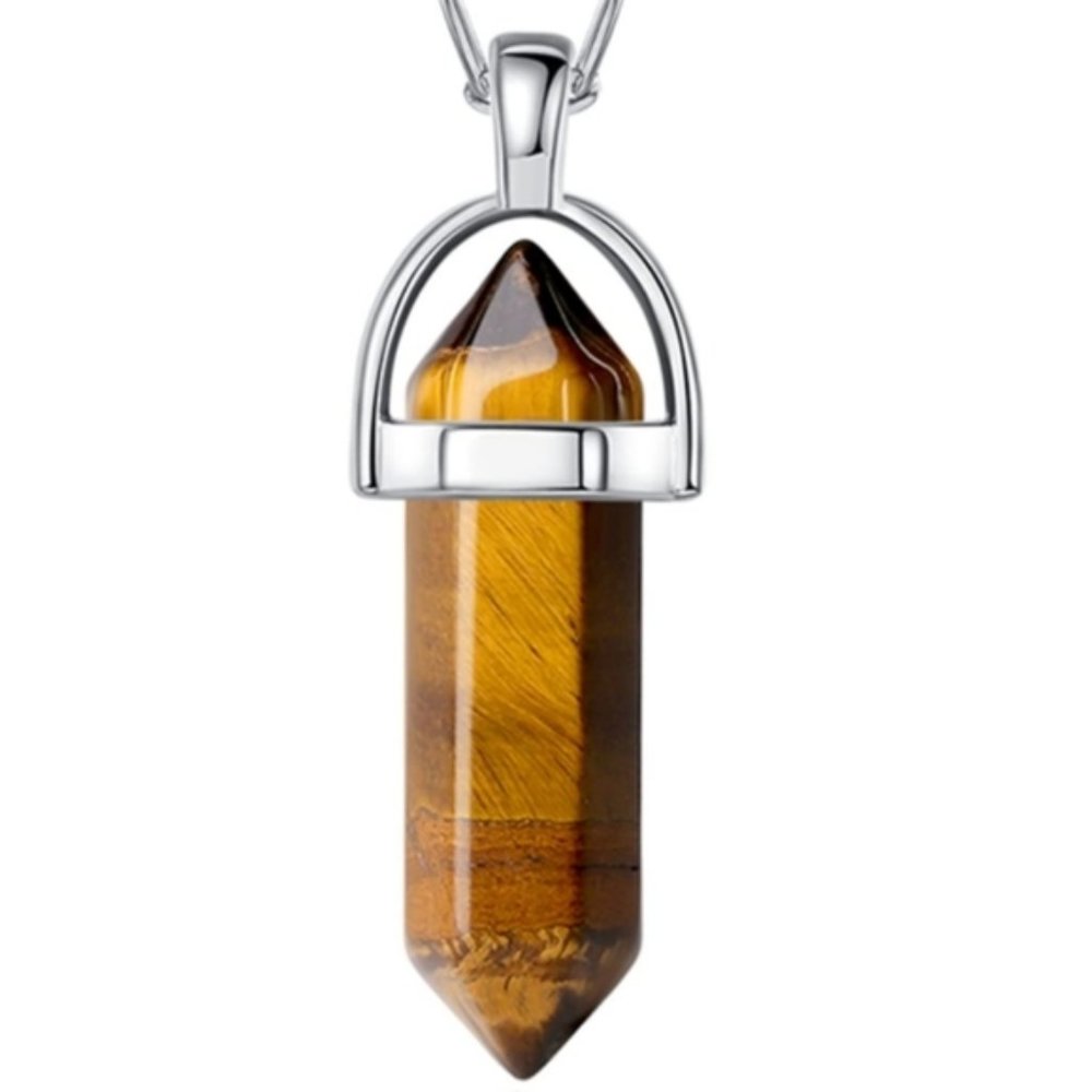 Rose Wrap Tiger Eye Hexagonal Chakra Energy Healing Pendant Necklace New